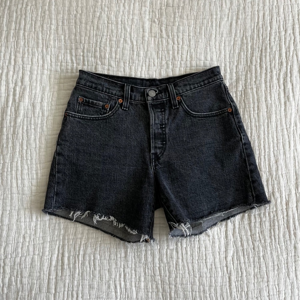 Levi's 501 Black Cutoff Jean Shorts 24